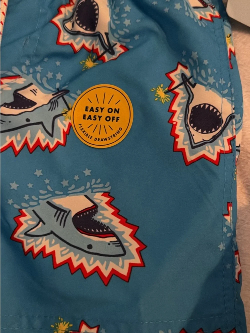 Cat & Jack Blue Shark Print Boys Swim Trunks 3T